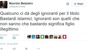 Il tweet innocente di Belpietro....ah Belpié, ma chi vuoi prendere in giro?